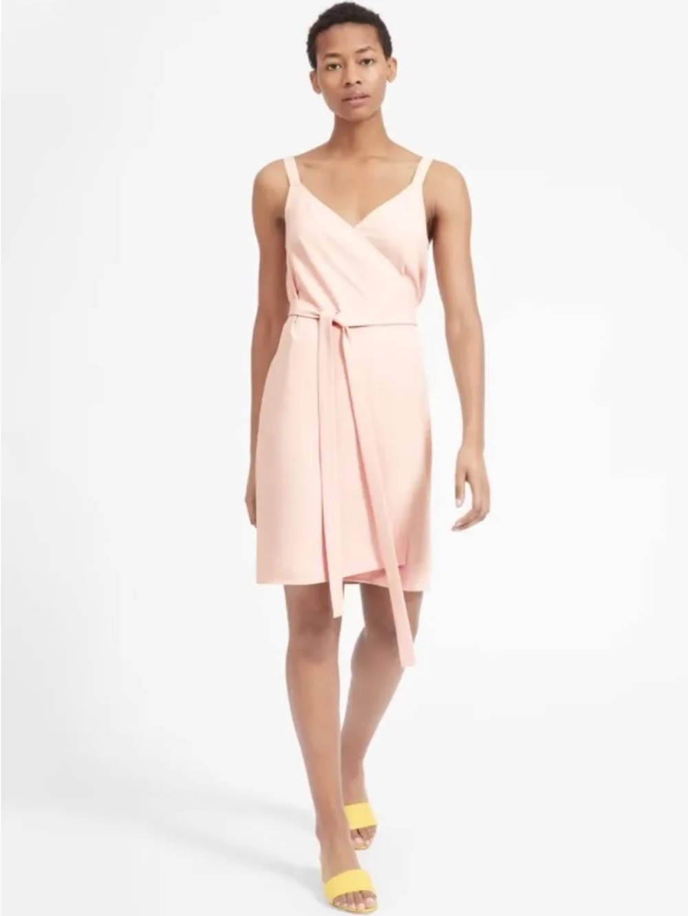 Everlane Women’s Light Pink Tie Waist Sleeveless Mini Dress Size 00
